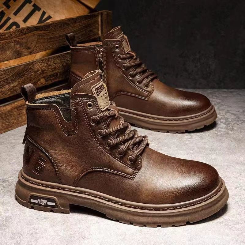 Men's Fleece-Lined High-Top Martin Snow Work Boots