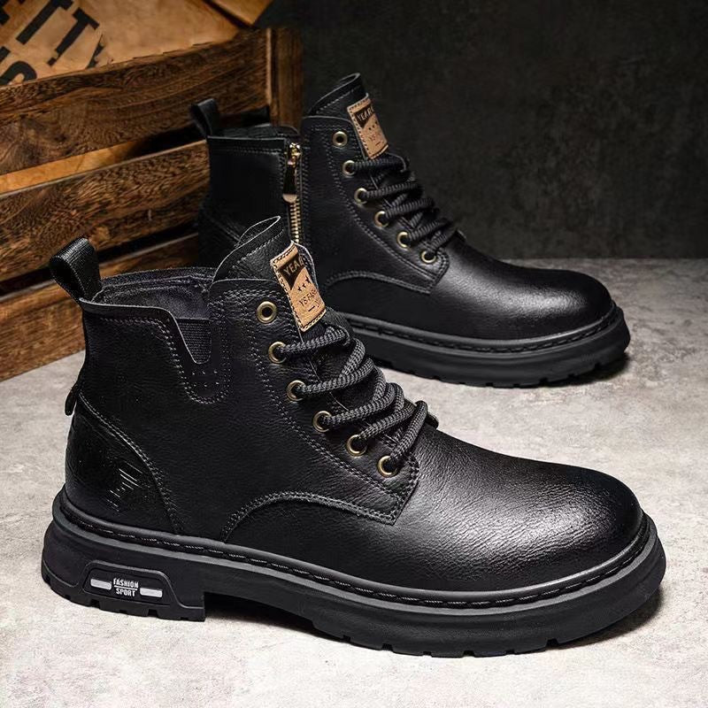 Men's Fleece-Lined High-Top Martin Snow Work Boots