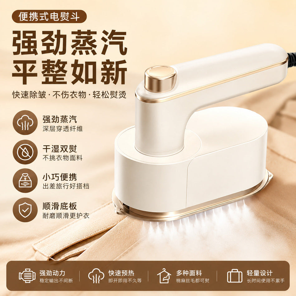 Foldable Mini Handheld Electric Iron for Home & Travel Garment