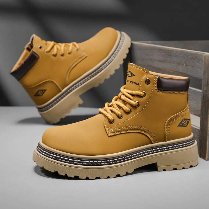 Men's Waterproof Leather Work Boots with Non-Slip Sole