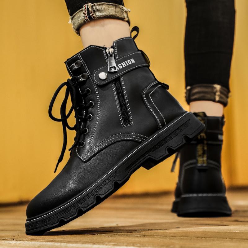 Men's Waterproof Leather Martin Motorcycle Work Boots