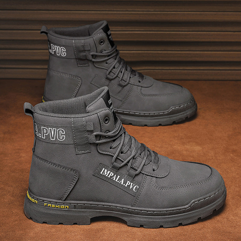 Men's Waterproof High-Top Safety Work Boots with Non-Slip Sole
