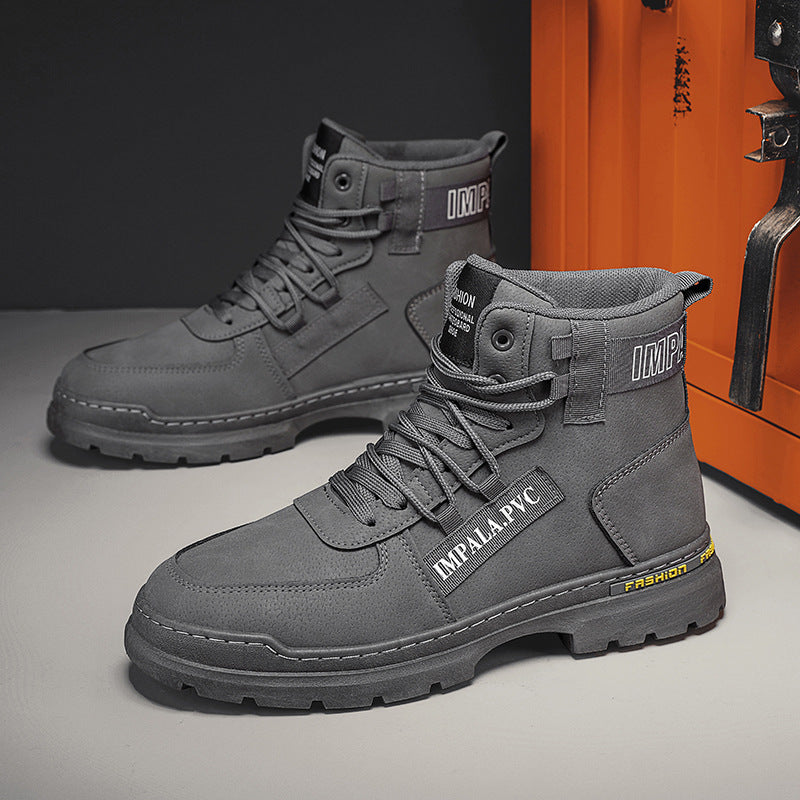 Men's Waterproof High-Top Safety Work Boots with Non-Slip Sole