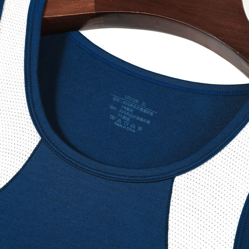 Men's Breathable Sleeveless Sports Vest T-Shirt for Running