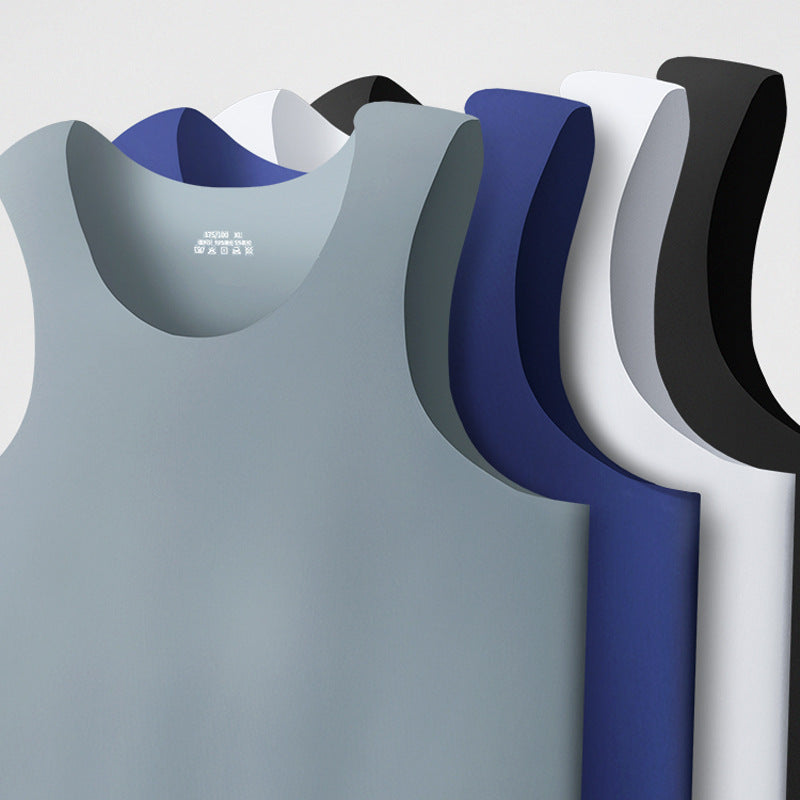 Men's Ice Silk Seamless Slim Fit Sleeveless Vest Shirt