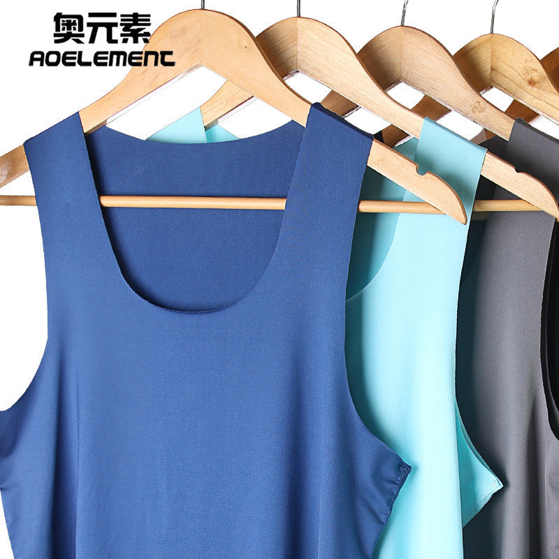 Men's Ice Silk Seamless Slim Fit Sleeveless Vest Shirt