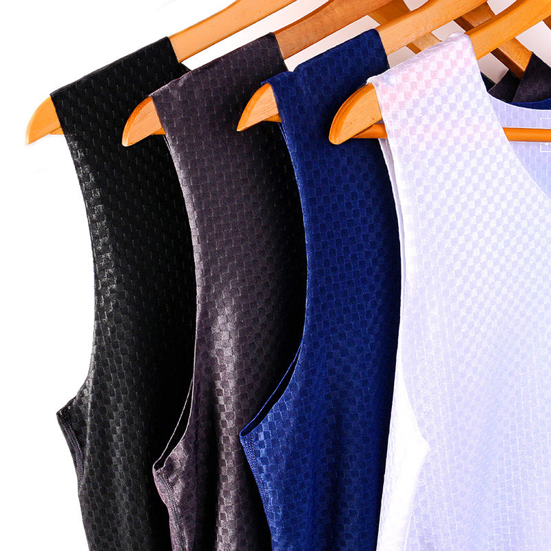 Men's Ice Silk Seamless Slim Fit V-Neck Sleeveless Vest