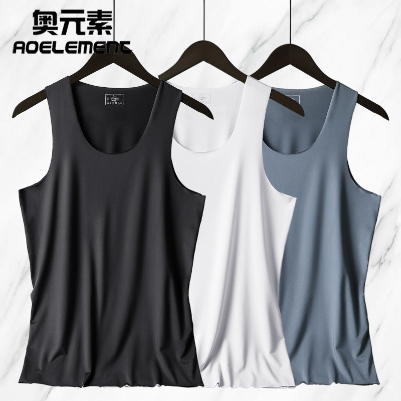 Men's Ice Silk Seamless Slim Fit Sleeveless Sports Vest