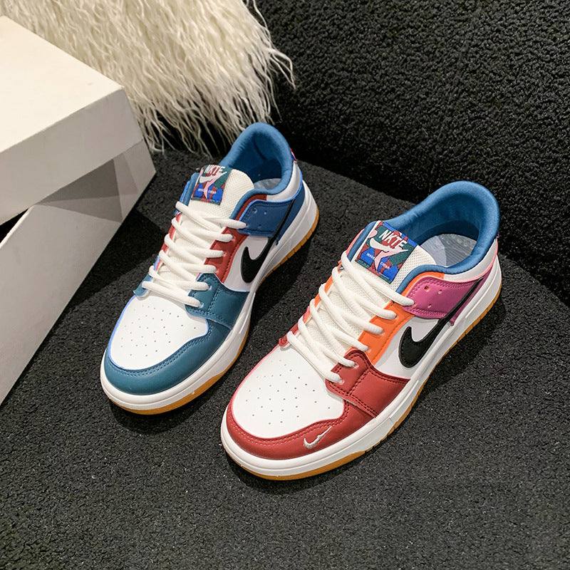 Unisex Color-Block Low-Top Breathable Casual Sneakers