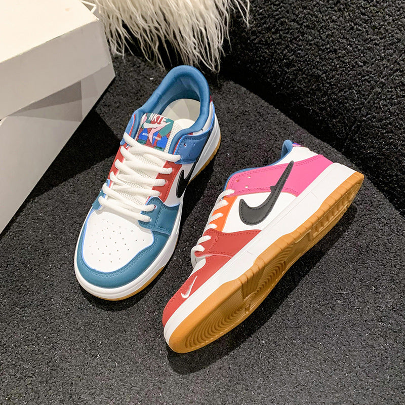 Unisex Color-Block Low-Top Breathable Casual Sneakers