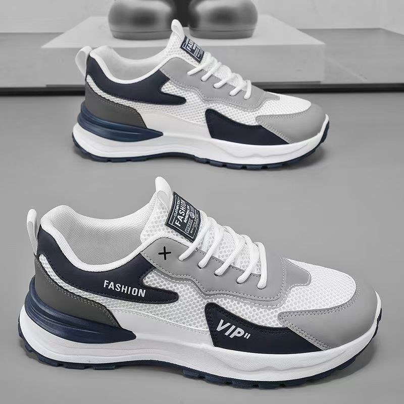 Men's Breathable Mesh Platform Sneakers Casual Running Shoes