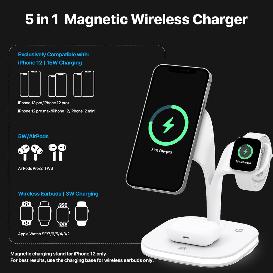 5-in-1 Magnetic Wireless Charging Station
