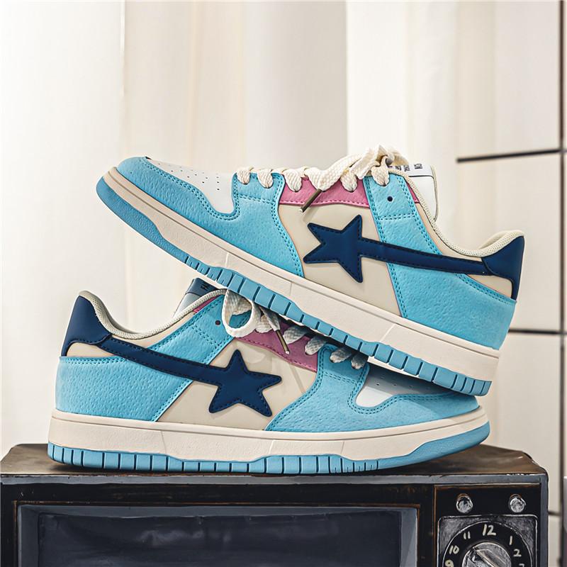 Unisex Color-Block Low-Top Casual Sports Sneakers