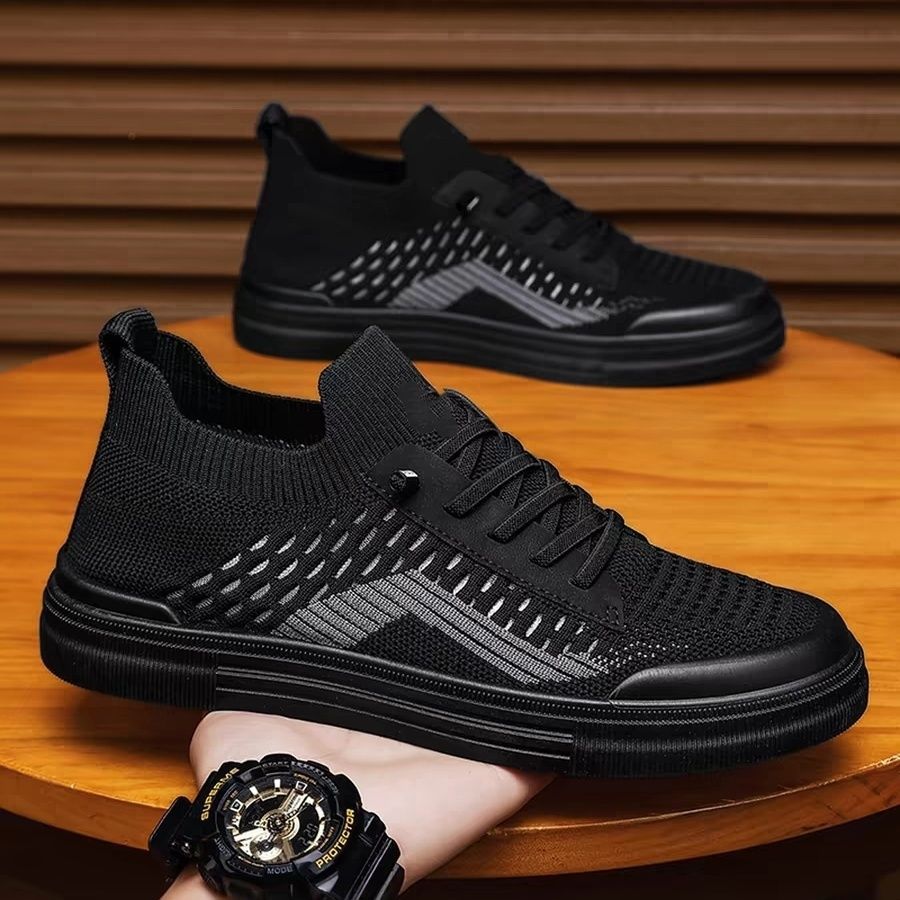 Men's Fly Woven Breathable Non-Slip Casual Sneakers Shoes