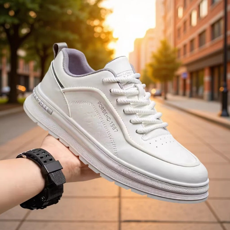 Men's Low-Top Breathable White Casual Sports Sneakers