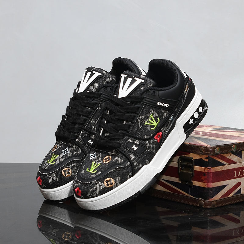 Unisex Embroidered Canvas Casual Sports Sneakers