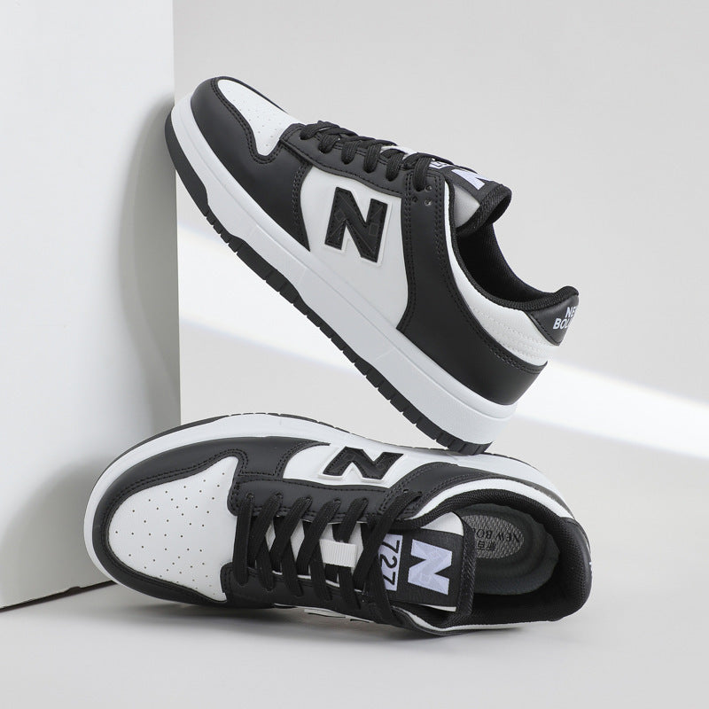 Unisex Black and White Low-Top Casual Sports Sneakers