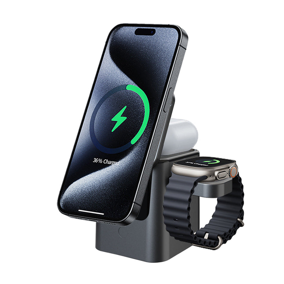 Electric Rotating 3-in-1 Magnetic Wireless Charging Stand