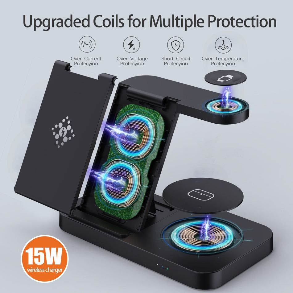 Foldable 3-in-1 Wireless Charging Station