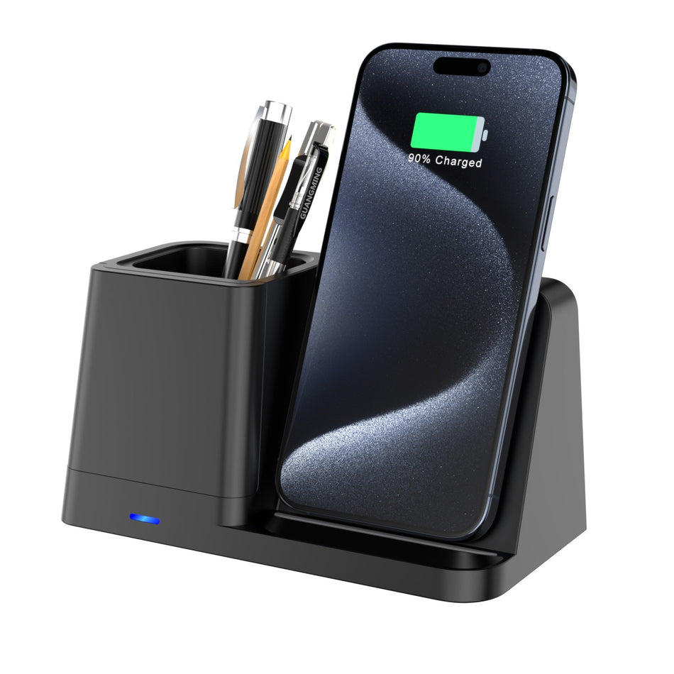Wireless Charging Pen Holder with LED Logo