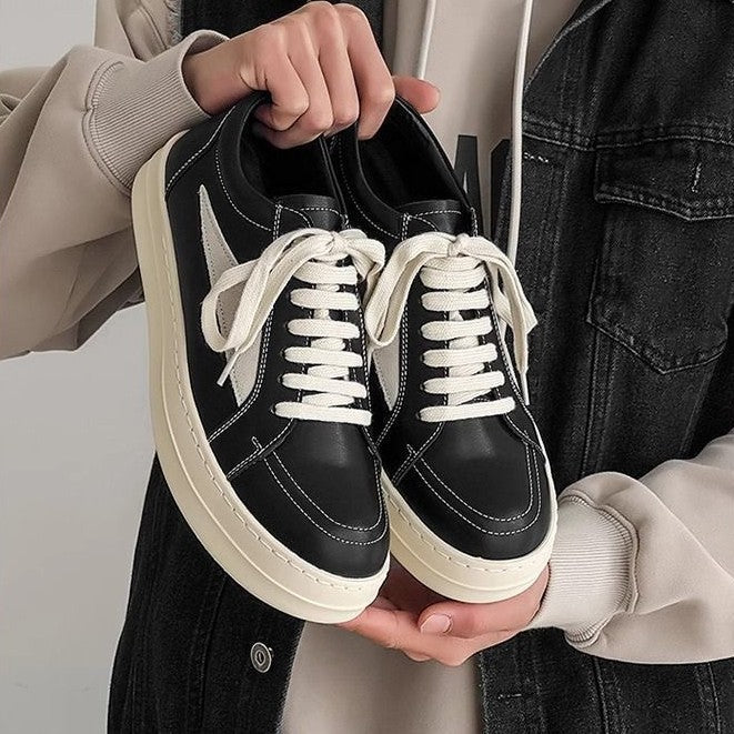 Unisex Retro Height-Increasing Casual Leather Sneakers