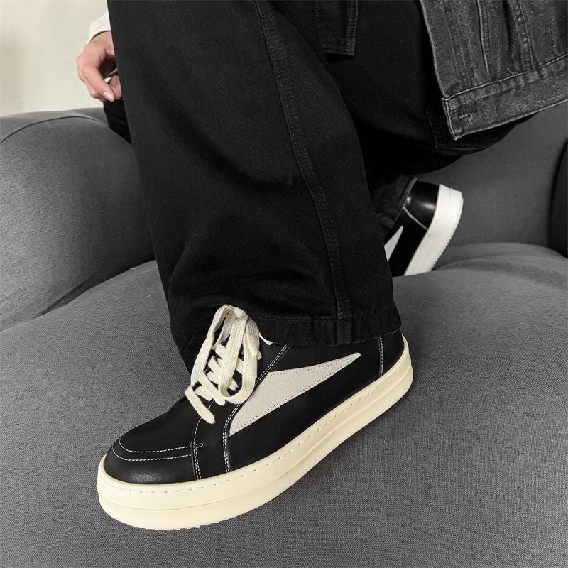 Unisex Retro Height-Increasing Casual Leather Sneakers