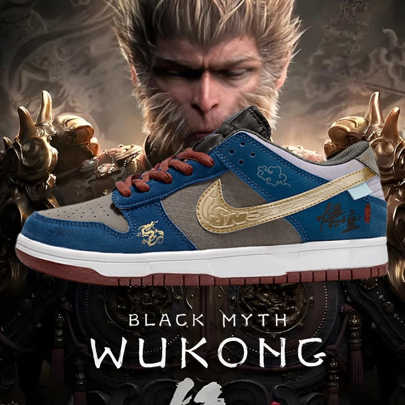 Unisex Low-Top Casual Sports Sneakers with Graphic Design