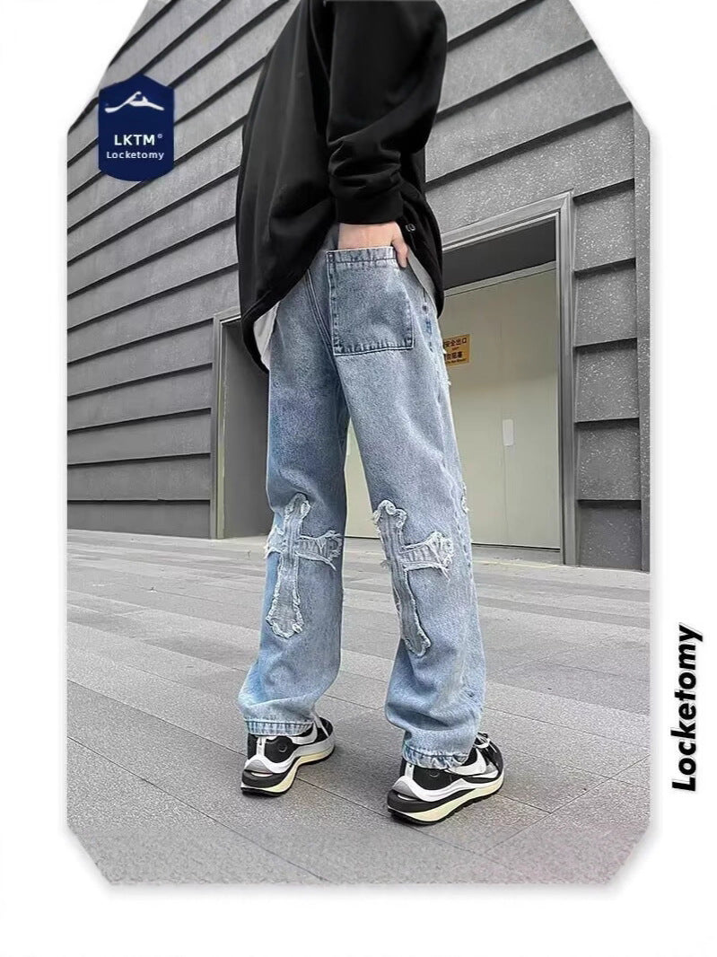 Unisex Loose-Fit Wide-Leg Denim Jeans