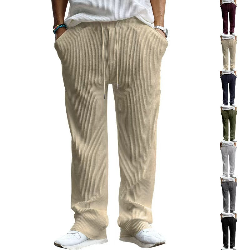 Men's Vertical Stripe Loose Straight Leg Casual Pants