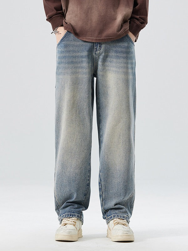 Men's Loose-Fit Wide-Leg Casual Denim Jeans