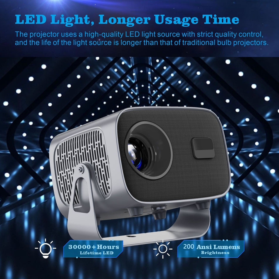 A10 Smart Android 4K Portable Projector for Home Outdoor Use