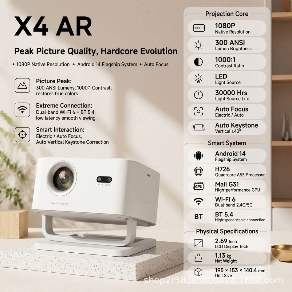 X4Ar 8K Auto Focus Smart Projector with Advanced Display