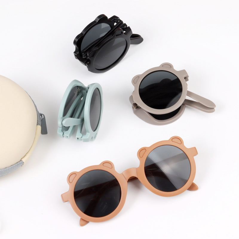 Kids Foldable Panda Sunglasses – Cute UV Protection Pocket