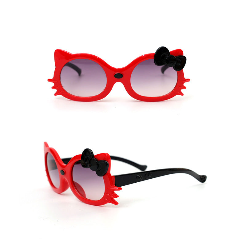 Kids Cat-Shaped Sunglasses – Cute Bow UV Protection Cartoon
