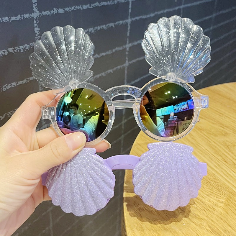 Kids Shell Flip Sunglasses – Cute UV Protection Summer Sunglasses