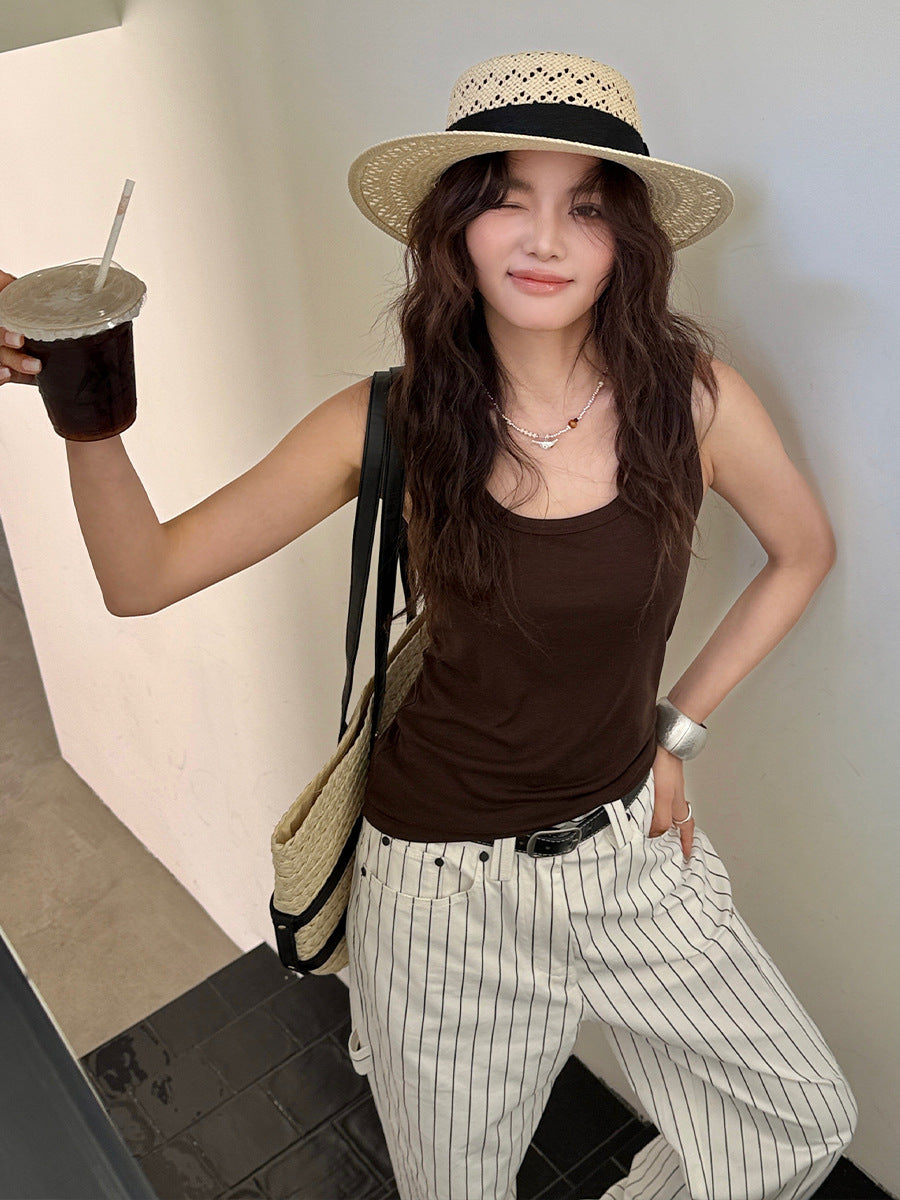 Women's Slim-Fit Tencel Blend Camisole Tank Top
