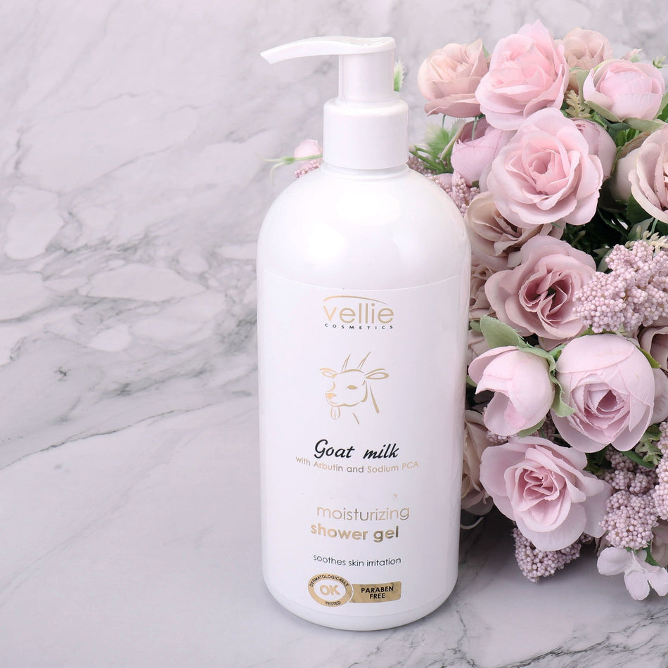 Vellie European Goat Milk Niacinamide Moisturizing Shower Gel