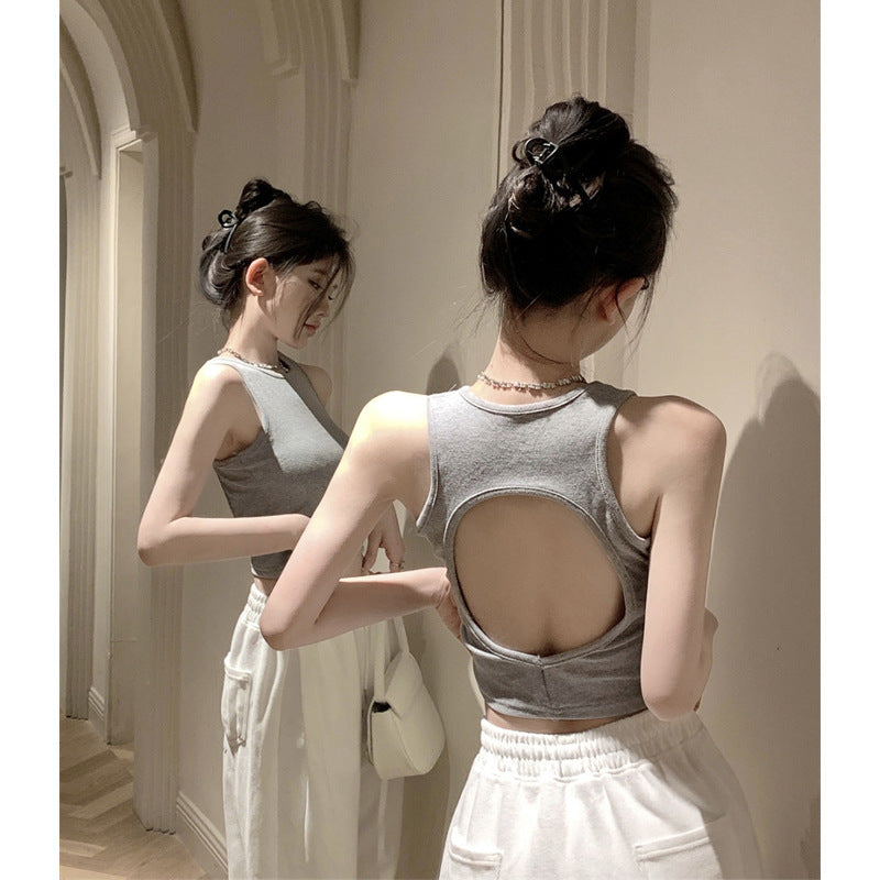 Women's Padded Open-Back Slim-Fit Camisole Tank Top