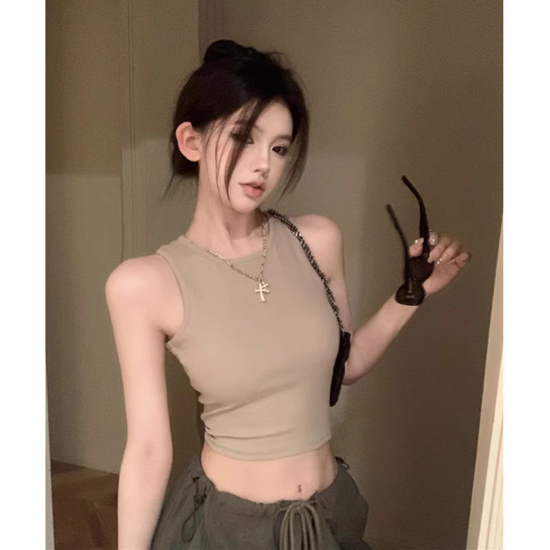 Women's Padded Open-Back Slim-Fit Camisole Tank Top