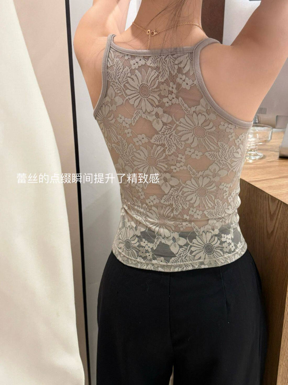Women's Lace Padded Backless Camisole Tank Top