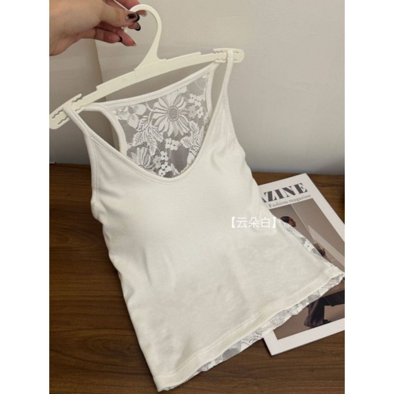 Women's Lace Padded Backless Camisole Tank Top