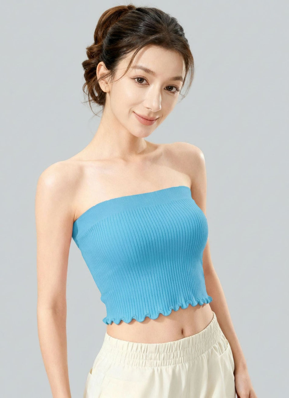 Women's Quick-Dry Strapless Padded Sports Tube Top