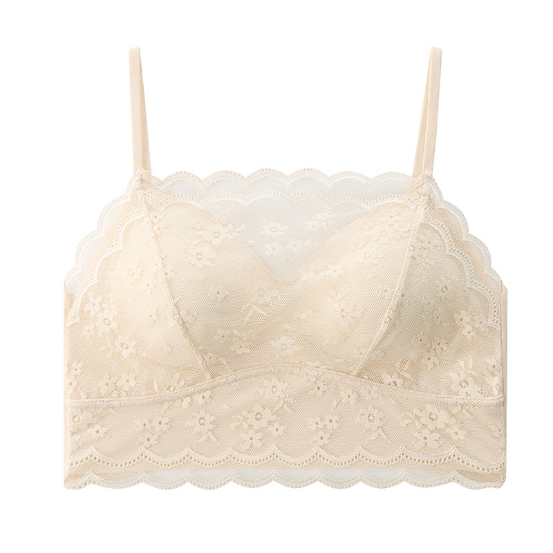 Women's Seamless Lace Strapless Padded Bandeau Bra