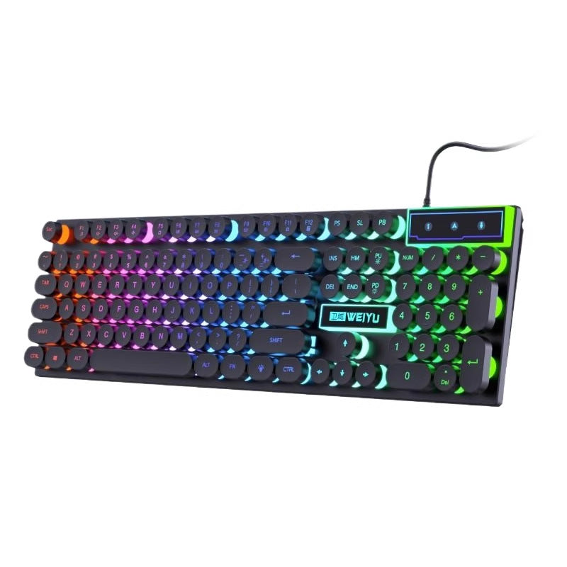 Retro Punk Keycap Wired Keyboard and Mouse Gaming Set