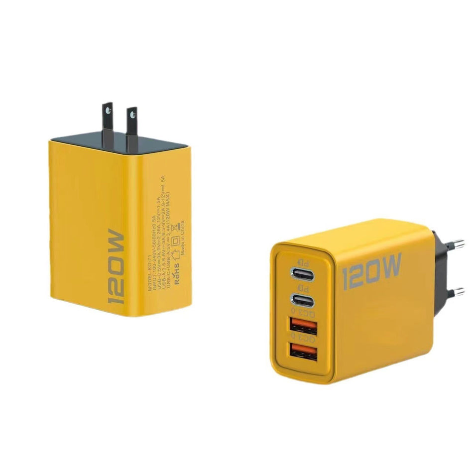 120W PD Fast Charger with Dual USB and Type-C Ports