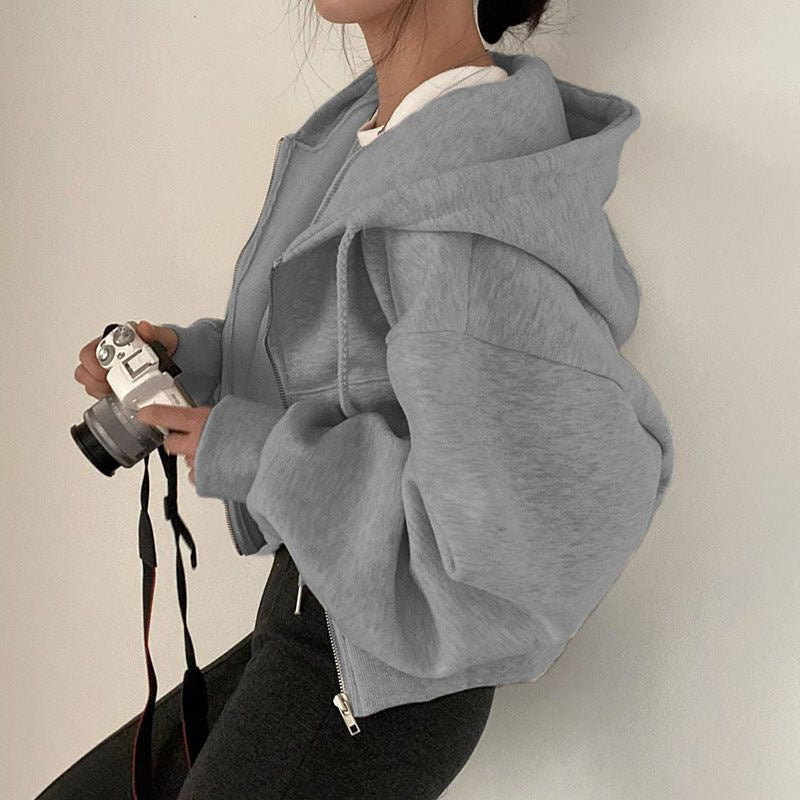 Women's Slim-Fit Fleece Hooded Zip-Up Sweatshirt