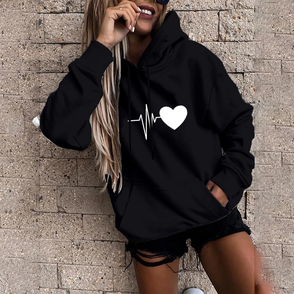 Unisex Graphic Letter Hooded Pullover Sweatshirt