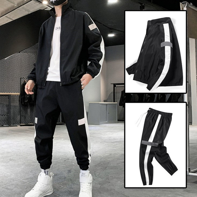 Men’s 2025 Spring Casual Korean-Style Sports Two-Piece Suit