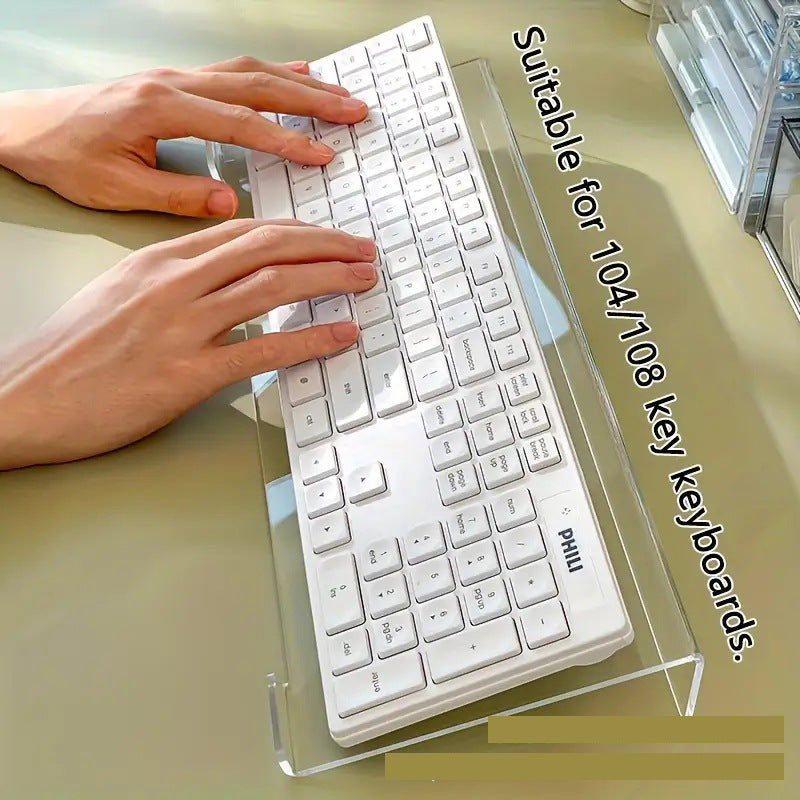 Transparent Desktop Keyboard Riser for Keyboards