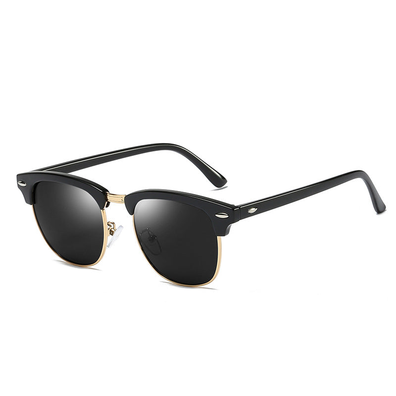 Polarized Browline Sunglasses UV400 Metal Frame Unisex Eyewear